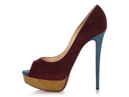 Christian Louboutin Multicolor Suede Lady Peep 150 Pumps Online Hot Sale