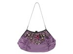 Badgley Mischka Lavender Satin Evening Bag Hot on Sale