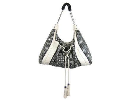 Zac Posen Black and White Woven Hobo Online