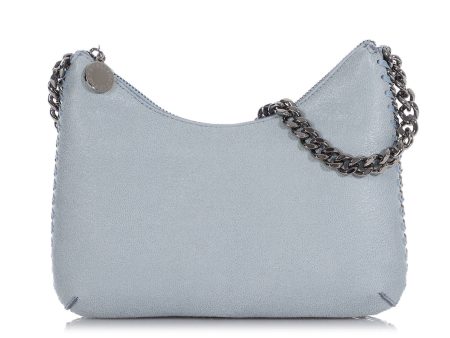 Stella McCartney Mini Light Blue Falabella Zip Shoulder Bag For Discount