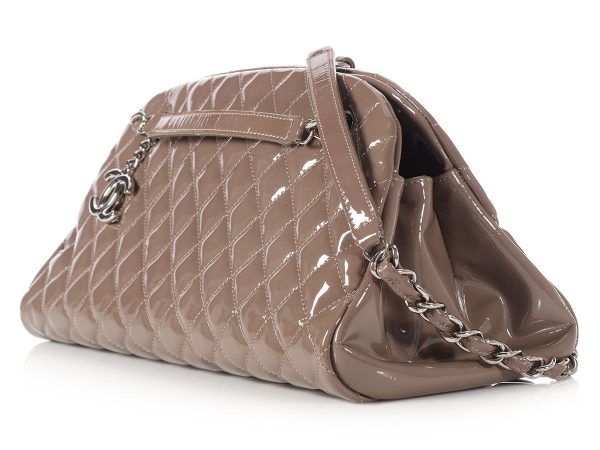 Chanel Medium Taupe Just Mademoiselle Bowling Bag For Discount