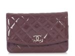 Chanel Violet Quilted Patent Brilliant Wallet On Chain WOC Discount