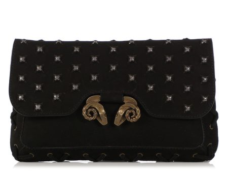 Derek Lam Black Powder Calf Studded Evie Clutch Online now