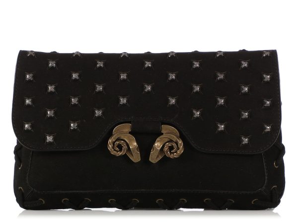 Derek Lam Black Powder Calf Studded Evie Clutch Online now