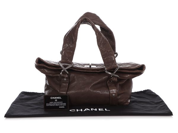 Chanel Brown Khaki Quilted Leather 8 Knots Shoulder Bag Online now