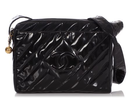 Chanel Vintage Black Patent Crossbody Bag Sale