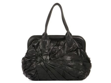 Valentino Black Pleated Knot Bag Cheap