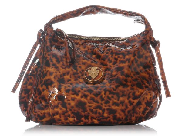 Gucci Large Tortoise Patent Hysteria Hobo For Cheap