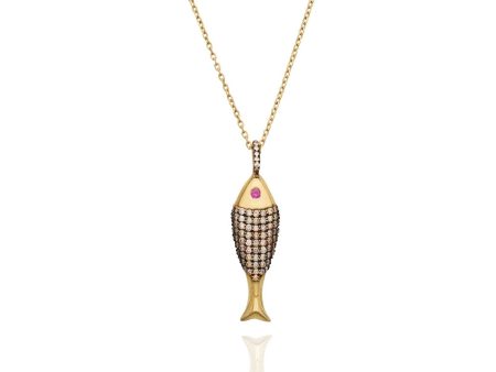 CHAMPAGNE DIAMOND FISH NECKLACE Online