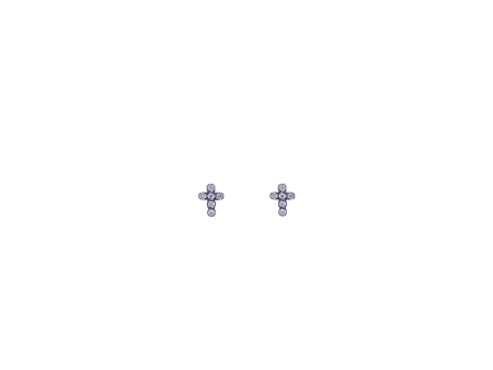 CHAMPAGNE DIAMOND CROSS STUD EARRINGS Supply