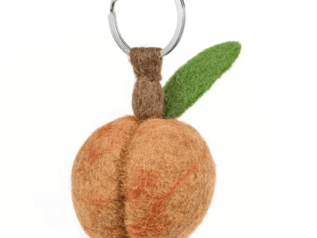 Handmade Felt Fair Trade Peach Keyring Online Hot Sale