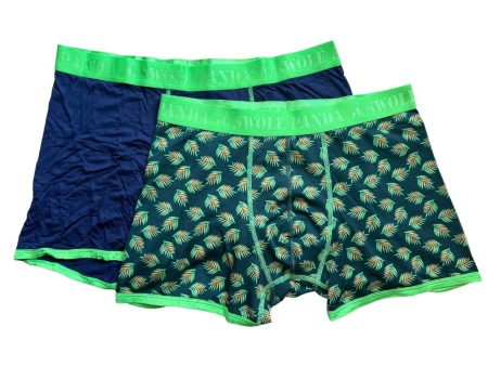 Bamboo Boxer Twin Pack - Green & Leaves For Cheap