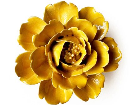 English Garden Ceramic Flower Yellow Rose Sale