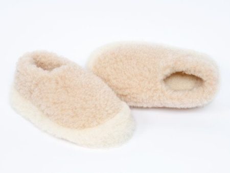 Full Woolly Slippers in Beige Fashion