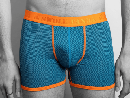 Blue Herringbone Bamboo Boxer Online now